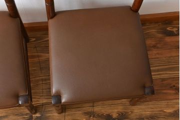 レトロ家具　昭和レトロ　1970年頃ナラ材のダイニングチェア2脚セット(椅子)