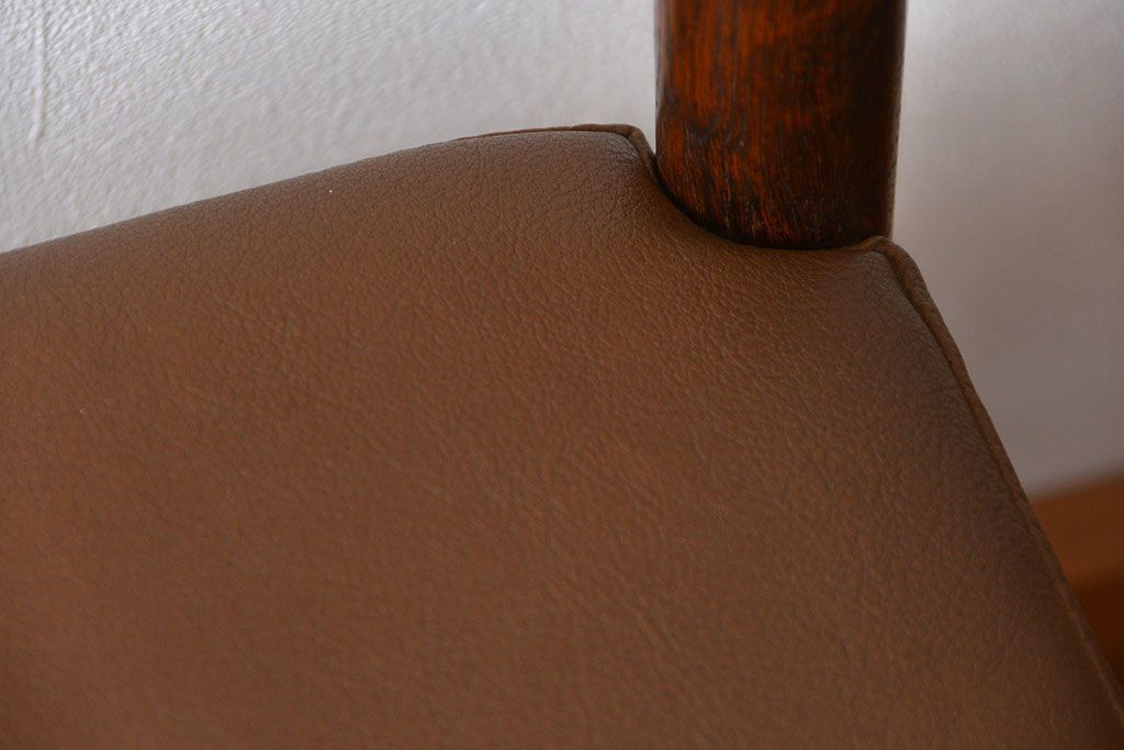 レトロ家具　昭和レトロ　1970年頃ナラ材のダイニングチェア2脚セット(椅子)