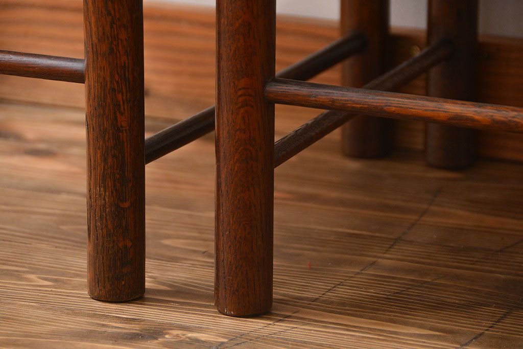 レトロ家具　昭和レトロ　1970年頃ナラ材のダイニングチェア2脚セット(椅子)