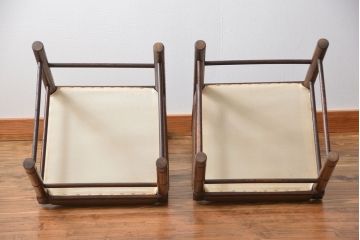 レトロ家具　昭和レトロ　1970年頃ナラ材のダイニングチェア2脚セット(椅子)