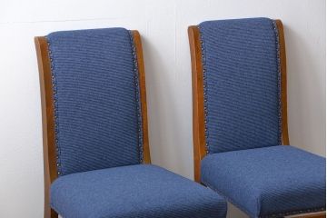 アンティーク家具　古い木のアンティークなダイニングチェア2脚セット