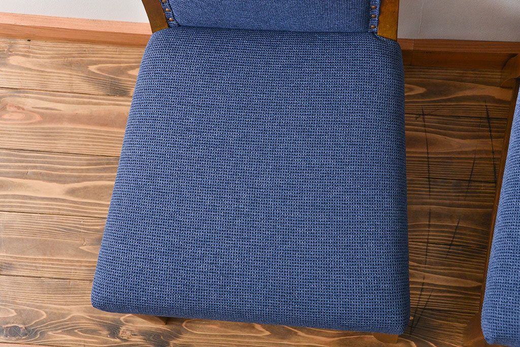 アンティーク家具　古い木のアンティークなダイニングチェア2脚セット