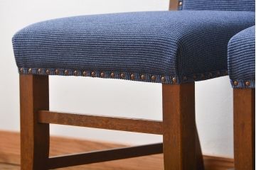 アンティーク家具　古い木のアンティークなダイニングチェア2脚セット