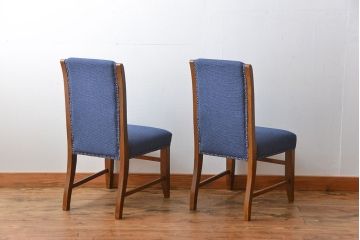 アンティーク家具　古い木のアンティークなダイニングチェア2脚セット