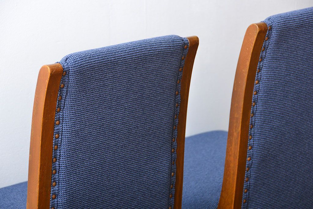 アンティーク家具　古い木のアンティークなダイニングチェア2脚セット