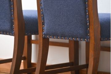 アンティーク家具　古い木のアンティークなダイニングチェア2脚セット