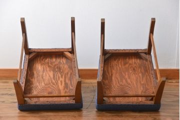 アンティーク家具　古い木のアンティークなダイニングチェア2脚セット