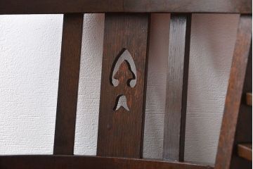 アンティーク家具　大正ロマン　ナラ材!アンティークアームチェア(回転イス)