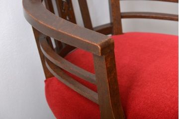 アンティーク家具　大正ロマン　ナラ材!アンティークアームチェア(回転イス)