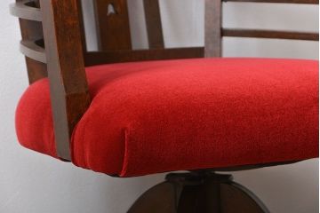 アンティーク家具　大正ロマン　ナラ材!アンティークアームチェア(回転イス)