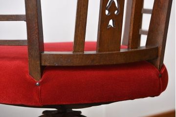 アンティーク家具　大正ロマン　ナラ材!アンティークアームチェア(回転イス)