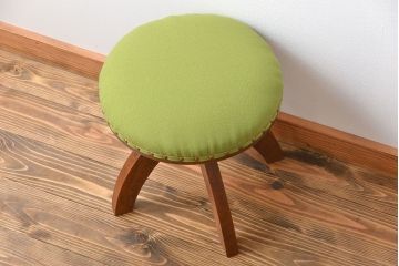レトロ家具　アンティーク　レトロでかわいい回転スツール(丸椅子)