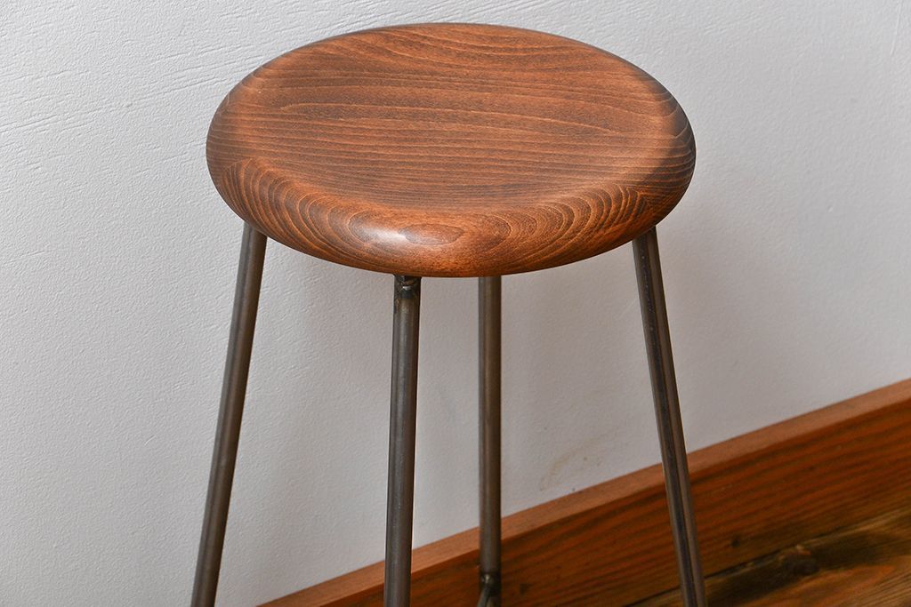 ラフジュ工房オリジナル　アイアンスツール1脚(2)(椅子)