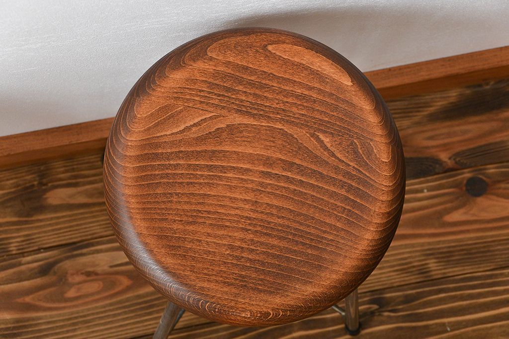 ラフジュ工房オリジナル　アイアンスツール2脚セット(1)(椅子)