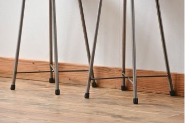 ラフジュ工房オリジナル　アイアンスツール2脚セット(1)(椅子)