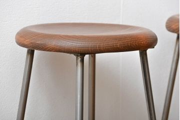 ラフジュ工房オリジナル　アイアンスツール2脚セット(1)(椅子)