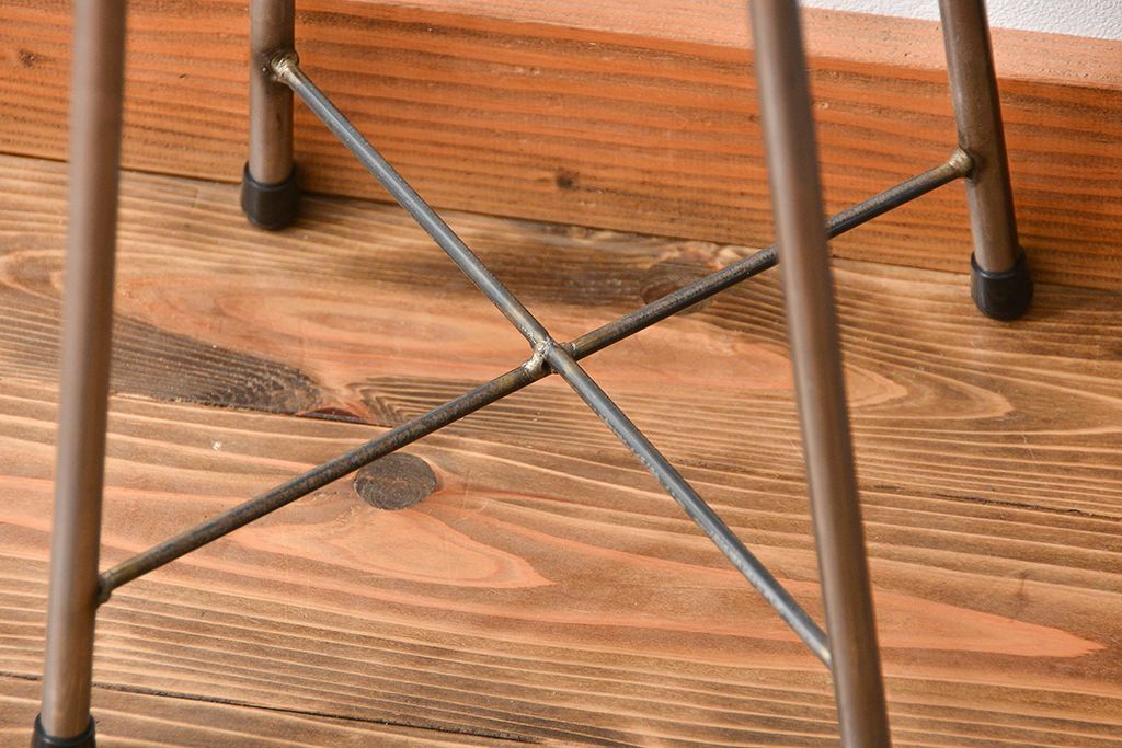 ラフジュ工房オリジナル　アイアンスツール2脚セット(1)(椅子)