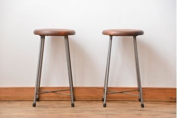 ラフジュ工房オリジナル　アイアンスツール2脚セット(2)(椅子)