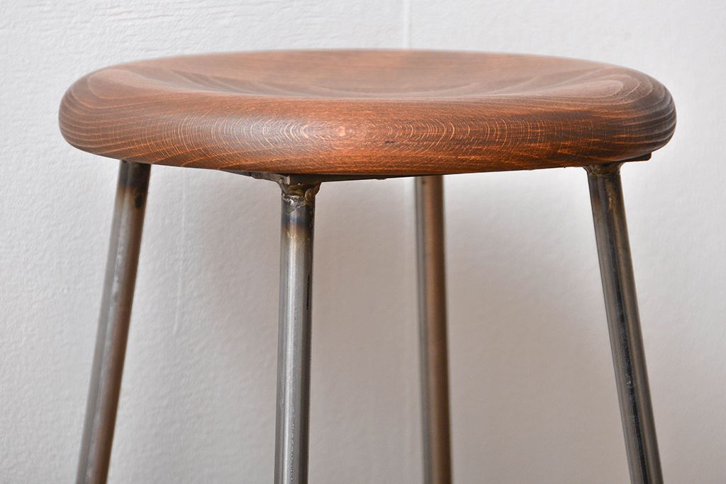 ラフジュ工房オリジナル　アイアンスツール2脚セット(2)(椅子)