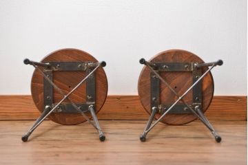 ラフジュ工房オリジナル　アイアンスツール2脚セット(2)(椅子)