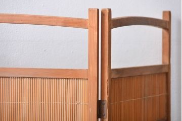 アンティーク雑貨　昭和レトロ　作りの良い4連衝立て(パーテーション)