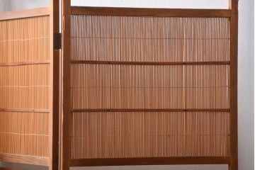 アンティーク雑貨　昭和レトロ　作りの良い4連衝立て(パーテーション)