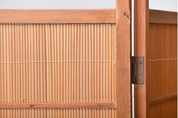 アンティーク雑貨　昭和レトロ　作りの良い4連衝立て(パーテーション)