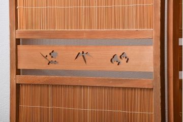 アンティーク雑貨　昭和レトロ　作りの良い4連衝立て(パーテーション)