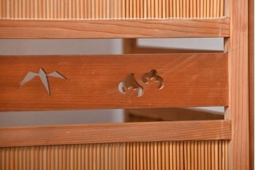 アンティーク雑貨　昭和レトロ　作りの良い4連衝立て(パーテーション)