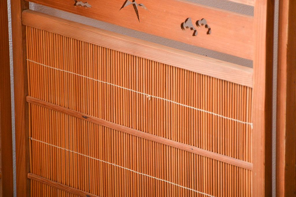 アンティーク雑貨　昭和レトロ　作りの良い4連衝立て(パーテーション)