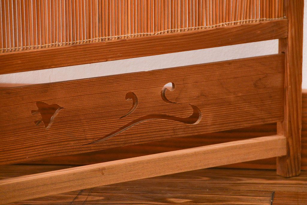 アンティーク雑貨　昭和レトロ　作りの良い4連衝立て(パーテーション)