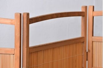 アンティーク雑貨　昭和レトロ　作りの良い4連衝立て(パーテーション)