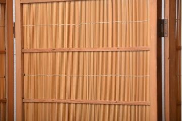 アンティーク雑貨　昭和レトロ　作りの良い4連衝立て(パーテーション)