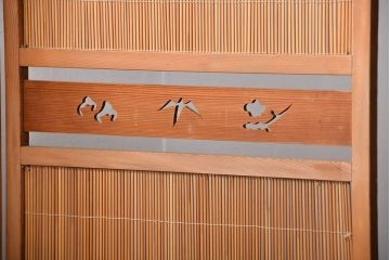 アンティーク雑貨　昭和レトロ　作りの良い4連衝立て(パーテーション)