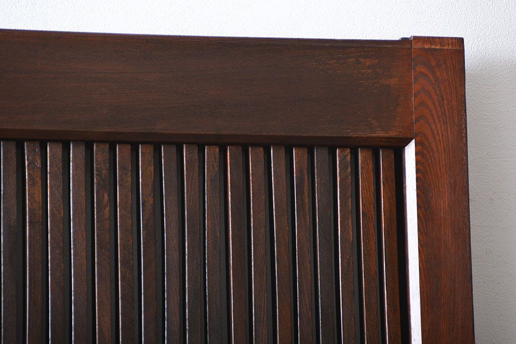 アンティーク 古い木の欅材の格子蔵戸(玄関戸)