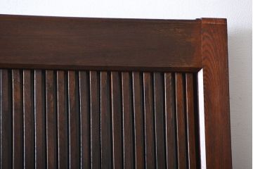 アンティーク 古い木の欅材の格子蔵戸(玄関戸)
