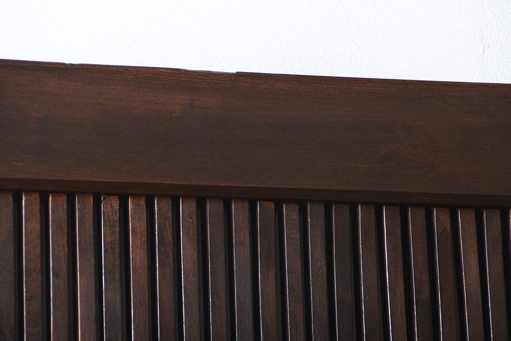 アンティーク 古い木の欅材の格子蔵戸(玄関戸)