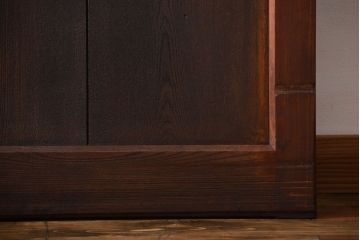 アンティーク 古い木の欅材の格子蔵戸(玄関戸)