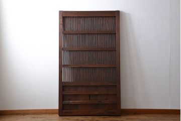 アンティーク 古い木の欅材の格子蔵戸(玄関戸)