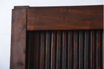 アンティーク 古い木の欅材の格子蔵戸(玄関戸)