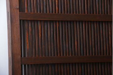 アンティーク 古い木の欅材の格子蔵戸(玄関戸)