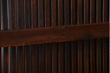 アンティーク 古い木の欅材の格子蔵戸(玄関戸)