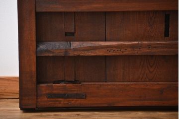 アンティーク 古い木の欅材の格子蔵戸(玄関戸)