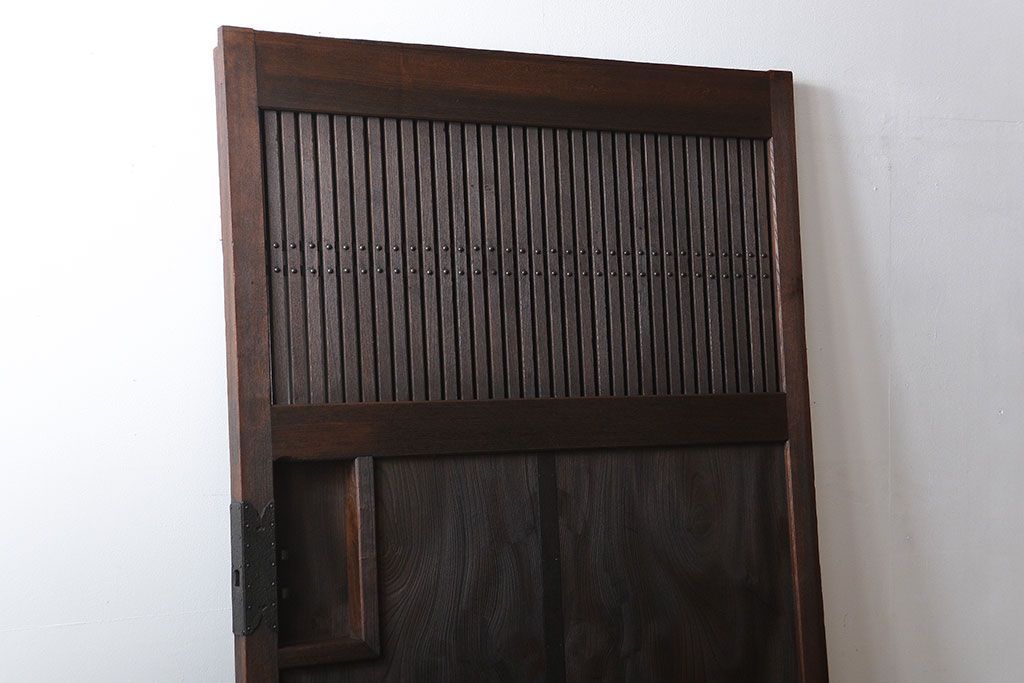 古民具・骨董　総欅材!格子蔵戸(引き戸、玄関戸)