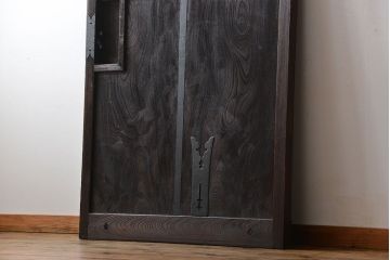 古民具・骨董　総欅材!格子蔵戸(引き戸、玄関戸)