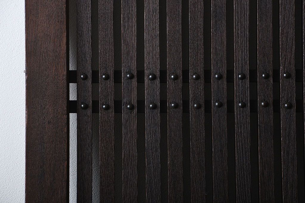 古民具・骨董　総欅材!格子蔵戸(引き戸、玄関戸)