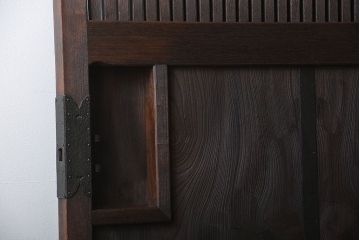 古民具・骨董　総欅材!格子蔵戸(引き戸、玄関戸)