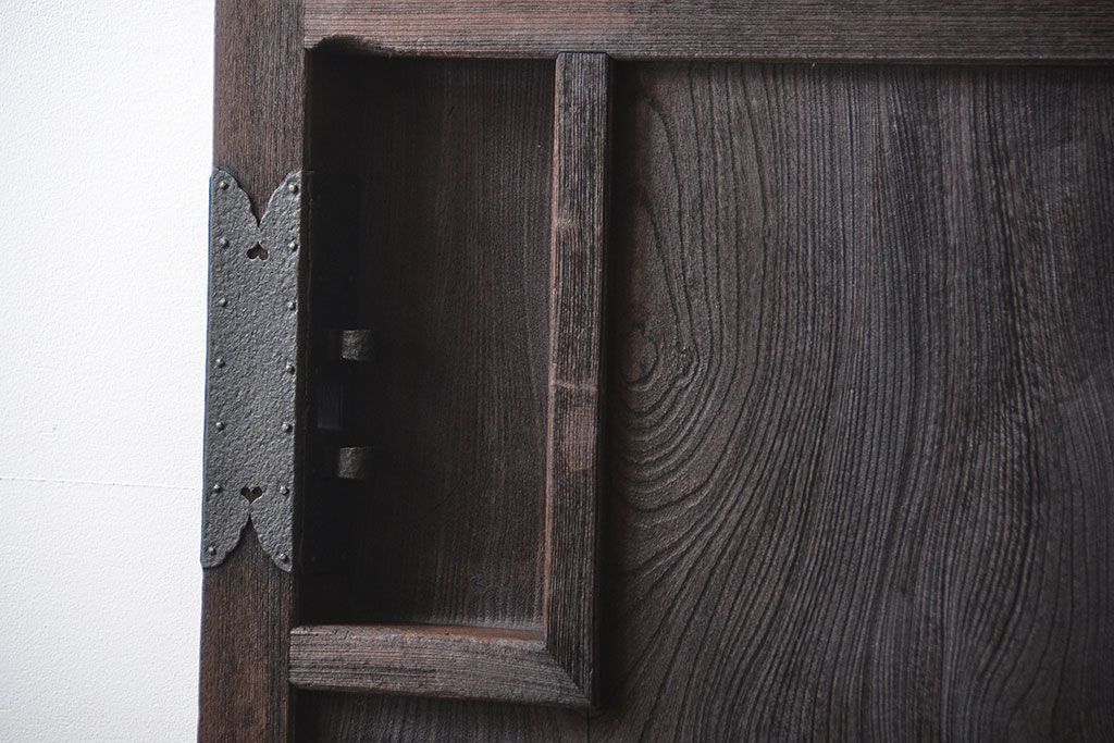 古民具・骨董　総欅材!格子蔵戸(引き戸、玄関戸)