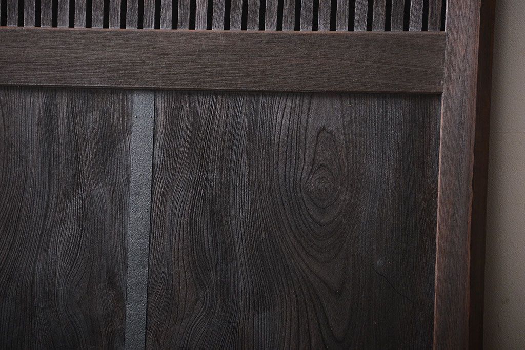 古民具・骨董　総欅材!格子蔵戸(引き戸、玄関戸)