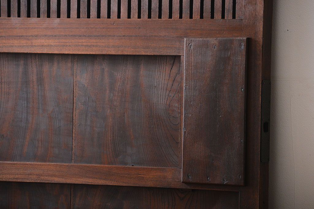 古民具・骨董　総欅材!格子蔵戸(引き戸、玄関戸)